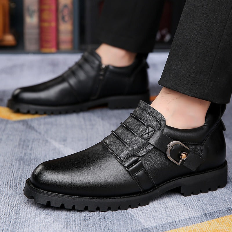Zapatos elegantes para hombre de cuero sintético con hebilla lateral - Octavio