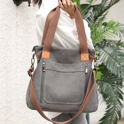 Bolso tote para mujer de lona resistente estilo casual con asas dobles - Marisol