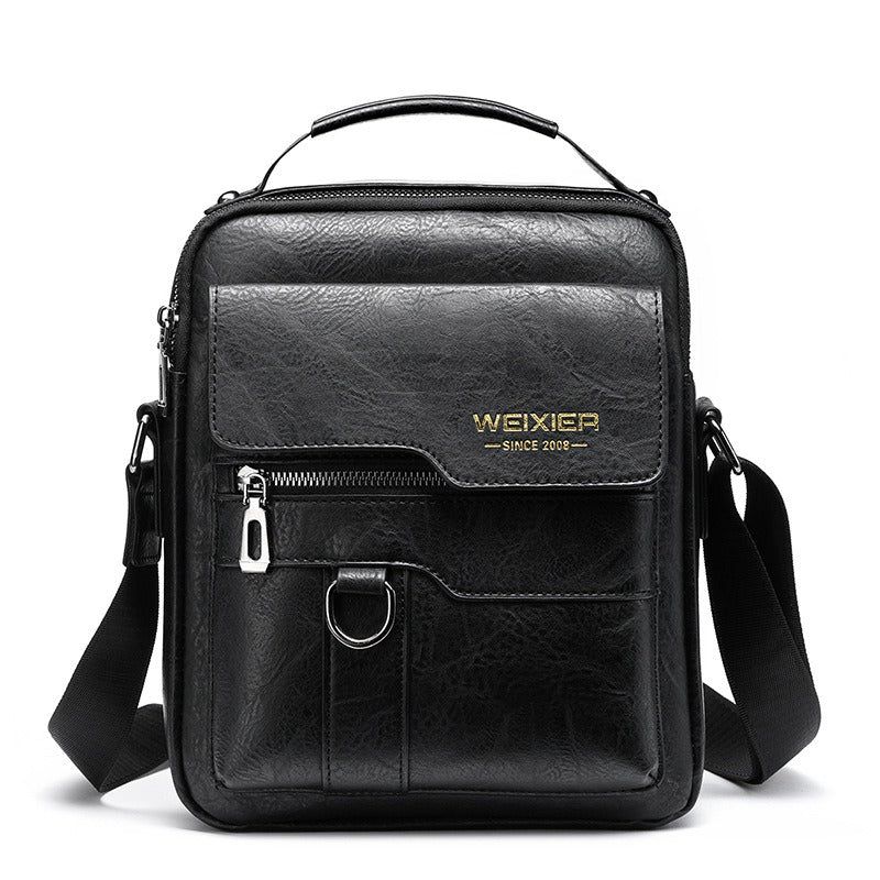 Bandolera para hombre de piel sintética estilo ejecutivo vertical - Laurent