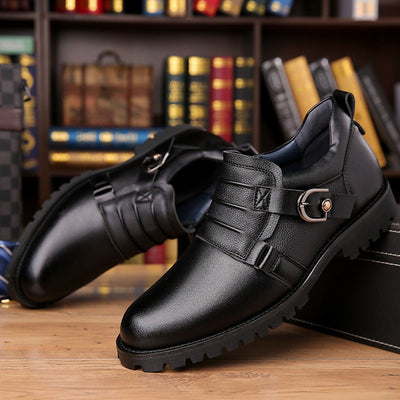Zapatos elegantes para hombre de cuero sintético con hebilla lateral - Octavio