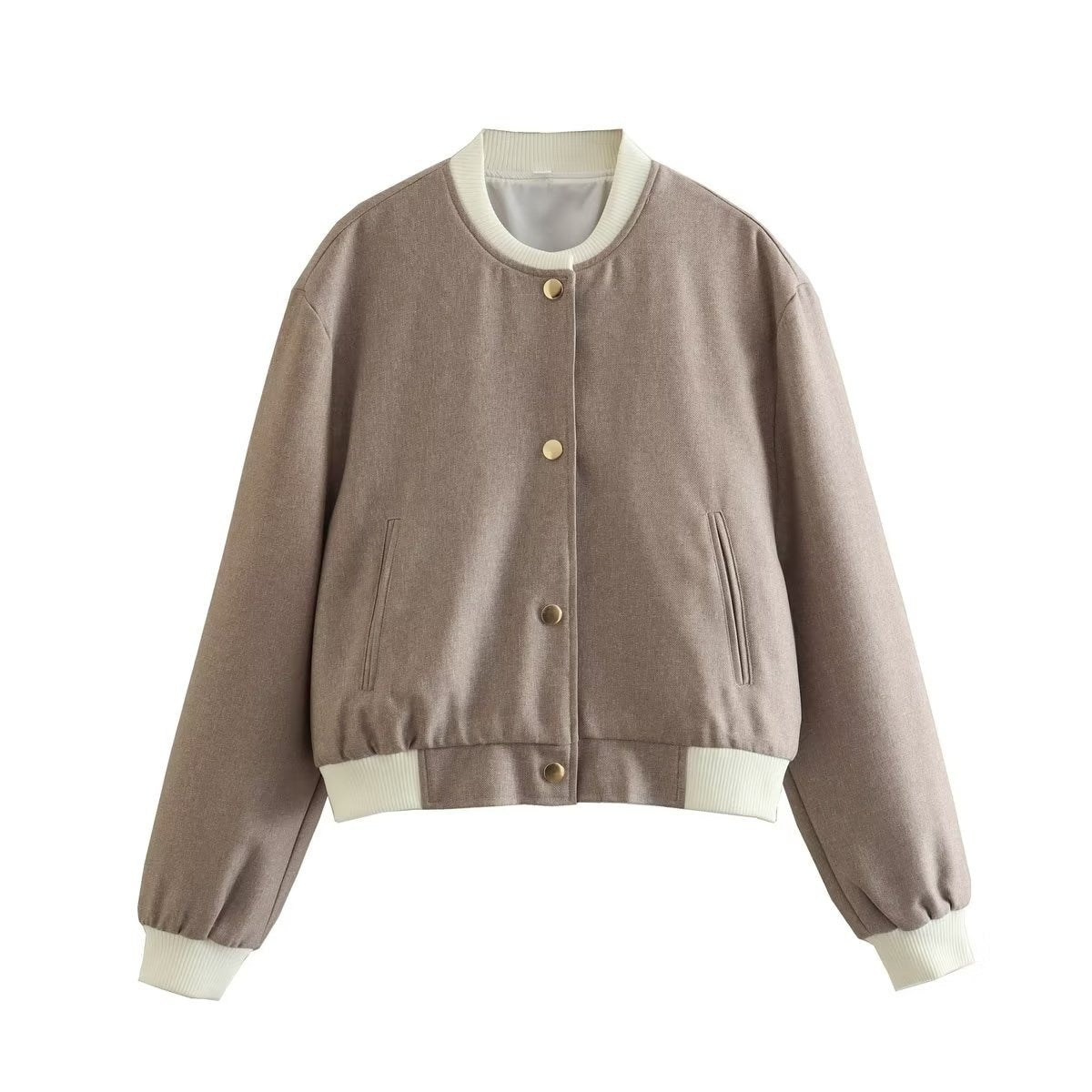 Chaqueta corta mujer diseño casual con botones metálicos - Liora
