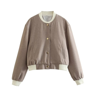 Chaqueta corta mujer diseño casual con botones metálicos - Liora