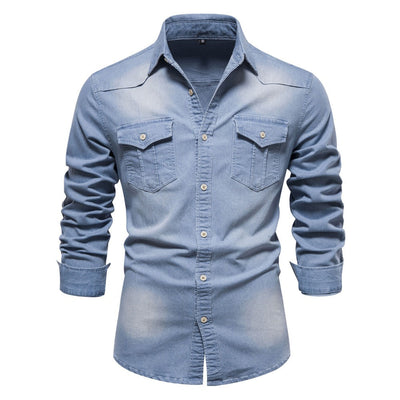 Camisa vaquera manga larga para hombre - Derek