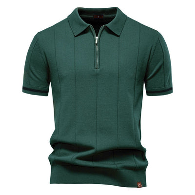 Polo para hombre de punto manga corta cremallera clásico - Baptiste