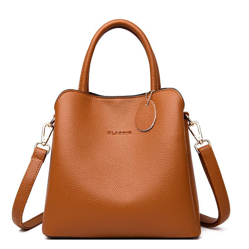 Bolso de hombro para mujer de piel sintética texturizada estilo estructurado - Fabienne
