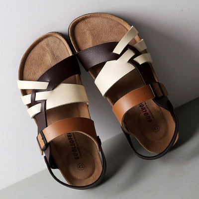 Sandalias de cuero para hombre estilo romano con tiras cruzadas - Bastien