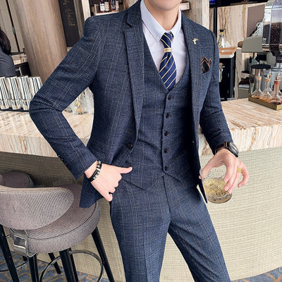 Traje de hombre con patrón a cuadros - Silvano
