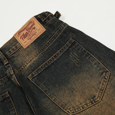 Jeans para hombre denim lavado efecto desgastado con corte recto - Lennart