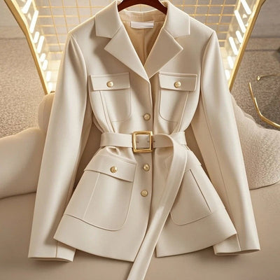 Blazer mujer con cinturón y bolsillos - Lorane