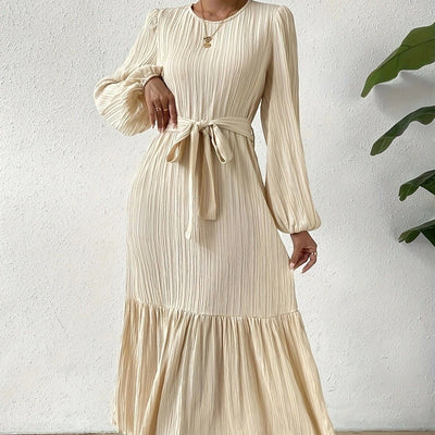 Vestido plisado manga larga - Althia