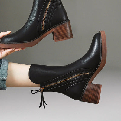 Botines mujer plataforma alta cremallera lateral estilo moderno - Grega