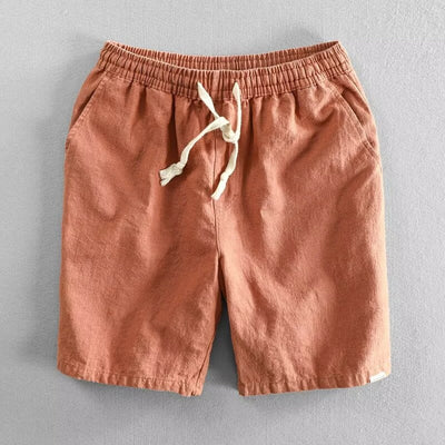 Pantalones cortos hombre lino ajuste holgado con cordón - Tobias
