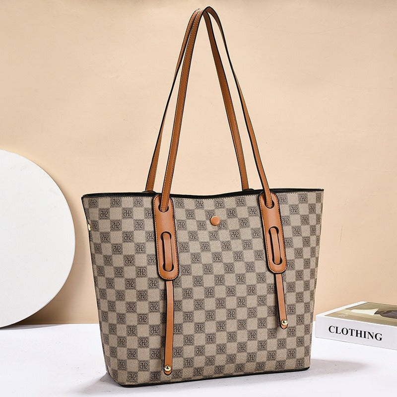 Bolso de hombro para mujer con estampado geométrico estilo tote - Alejandra