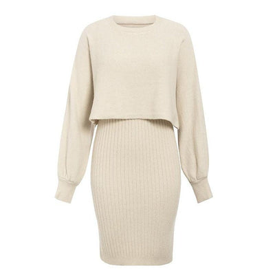 Vestido de punto con efecto dos piezas - Karine