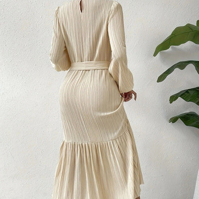 Vestido plisado manga larga - Althia
