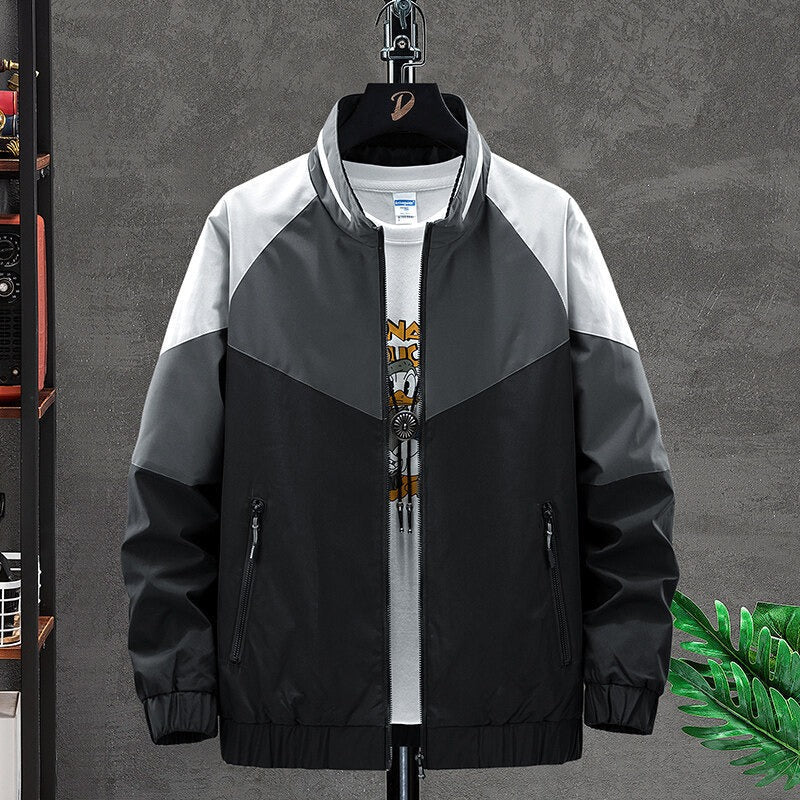Chaqueta deportiva con cremallera y bloques de color - Axton
