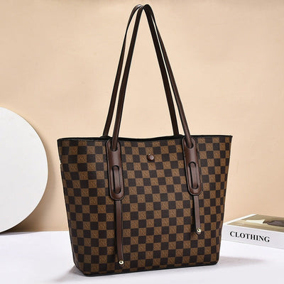 Bolso de hombro para mujer con estampado geométrico estilo tote - Alejandra