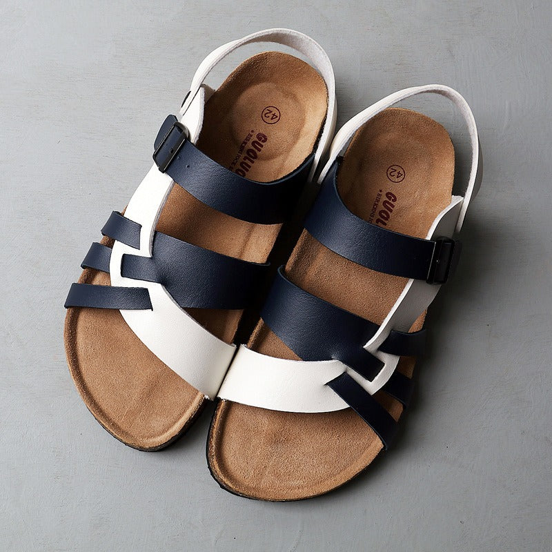 Sandalias de cuero para hombre estilo romano con tiras cruzadas - Bastien