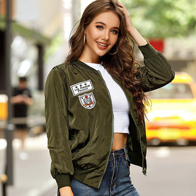 Chaqueta bomber con parches bordados - Lexa
