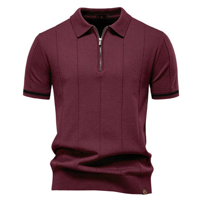 Polo para hombre de punto manga corta cremallera clásico - Baptiste