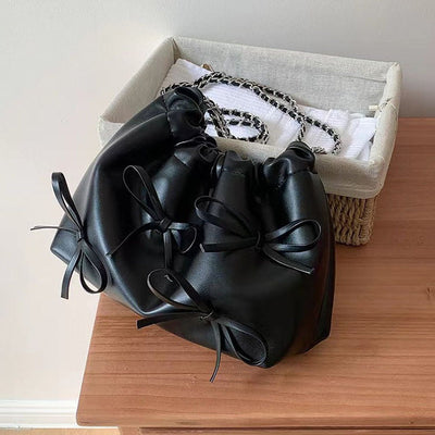 Bolso de Hombro Polipiel con Lazos Estilo Romántico - Léonie