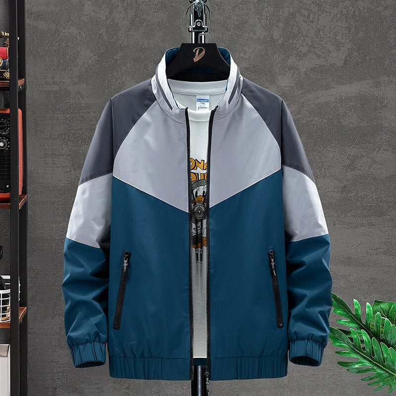 Chaqueta deportiva con cremallera y bloques de color - Axton