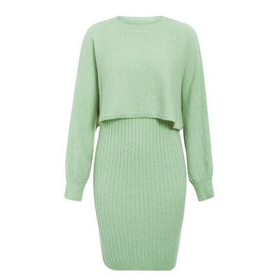 Vestido de punto con efecto dos piezas - Karine