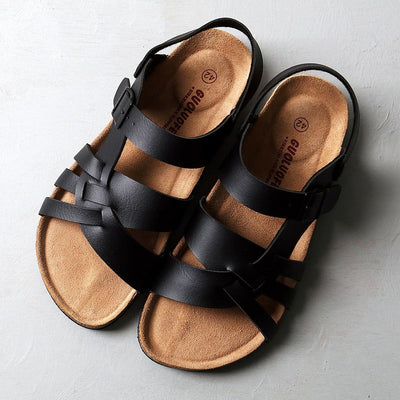 Sandalias de cuero para hombre estilo romano con tiras cruzadas - Bastien