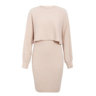 Vestido de punto con efecto dos piezas - Karine