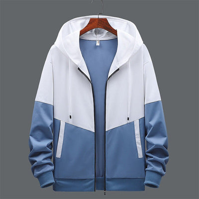 Sudadera hombre bicolor con capucha y cremallera frontal - Nexo