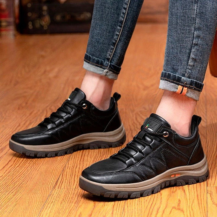 Zapatillas de senderismo para hombre en piel sintética con suela robusta - Michael