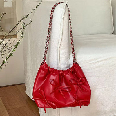 Bolso de Hombro Polipiel con Lazos Estilo Romántico - Léonie