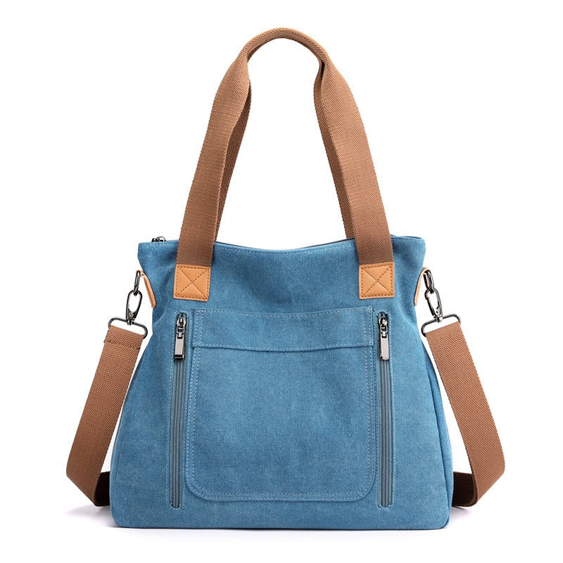 Bolso tote para mujer de lona resistente estilo casual con asas dobles - Marisol