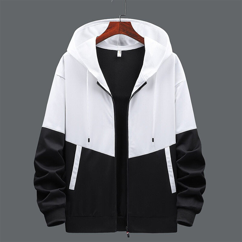 Sudadera hombre bicolor con capucha y cremallera frontal - Nexo