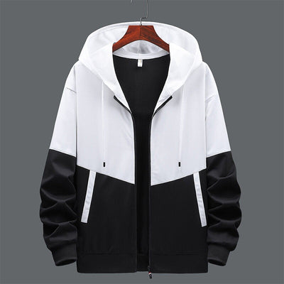 Sudadera hombre bicolor con capucha y cremallera frontal - Nexo
