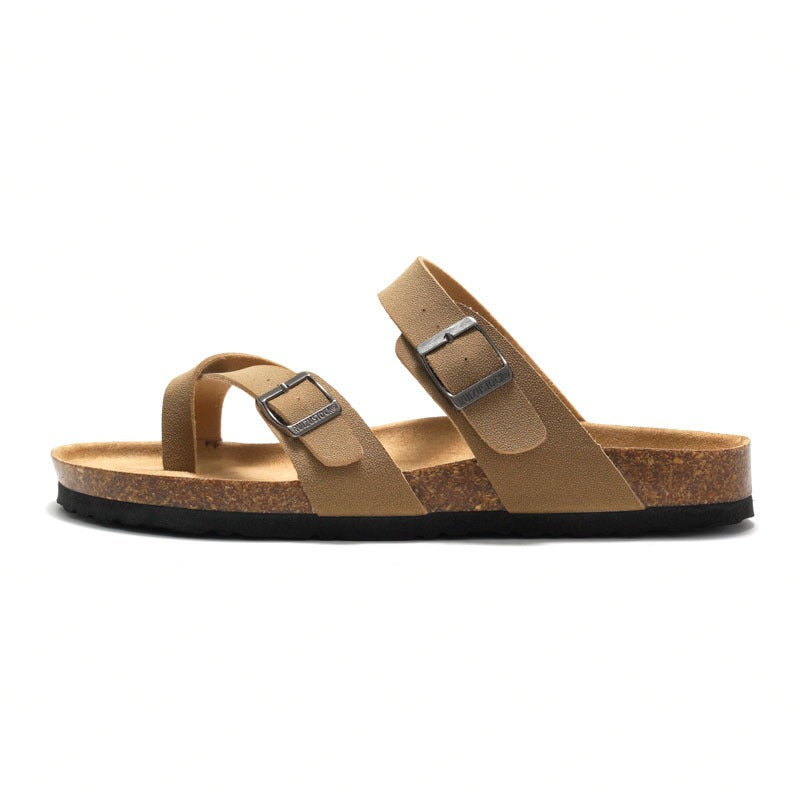 Sandalias mujer planas tiras cruzadas hebillas - Ninfa