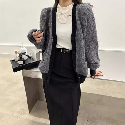 Cárdigan mujer tejido suave corte relajado - Ingrid