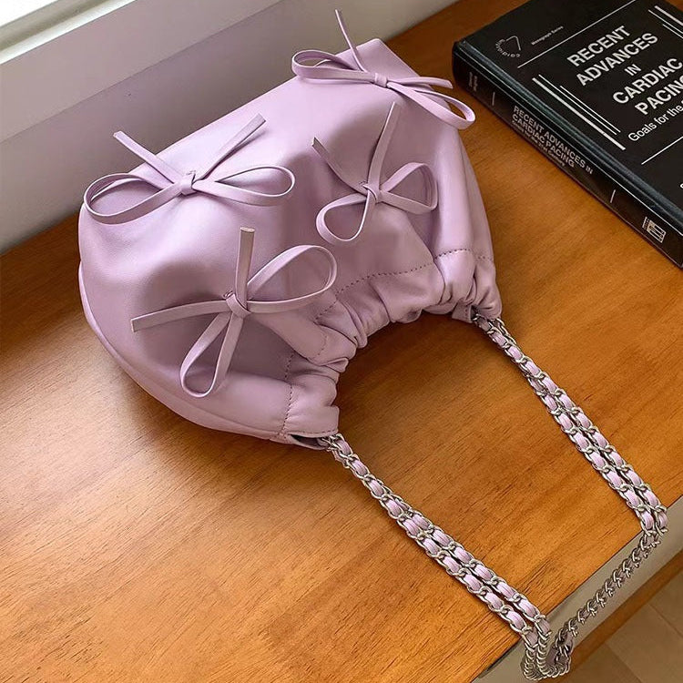 Bolso de Hombro Polipiel con Lazos Estilo Romántico - Léonie