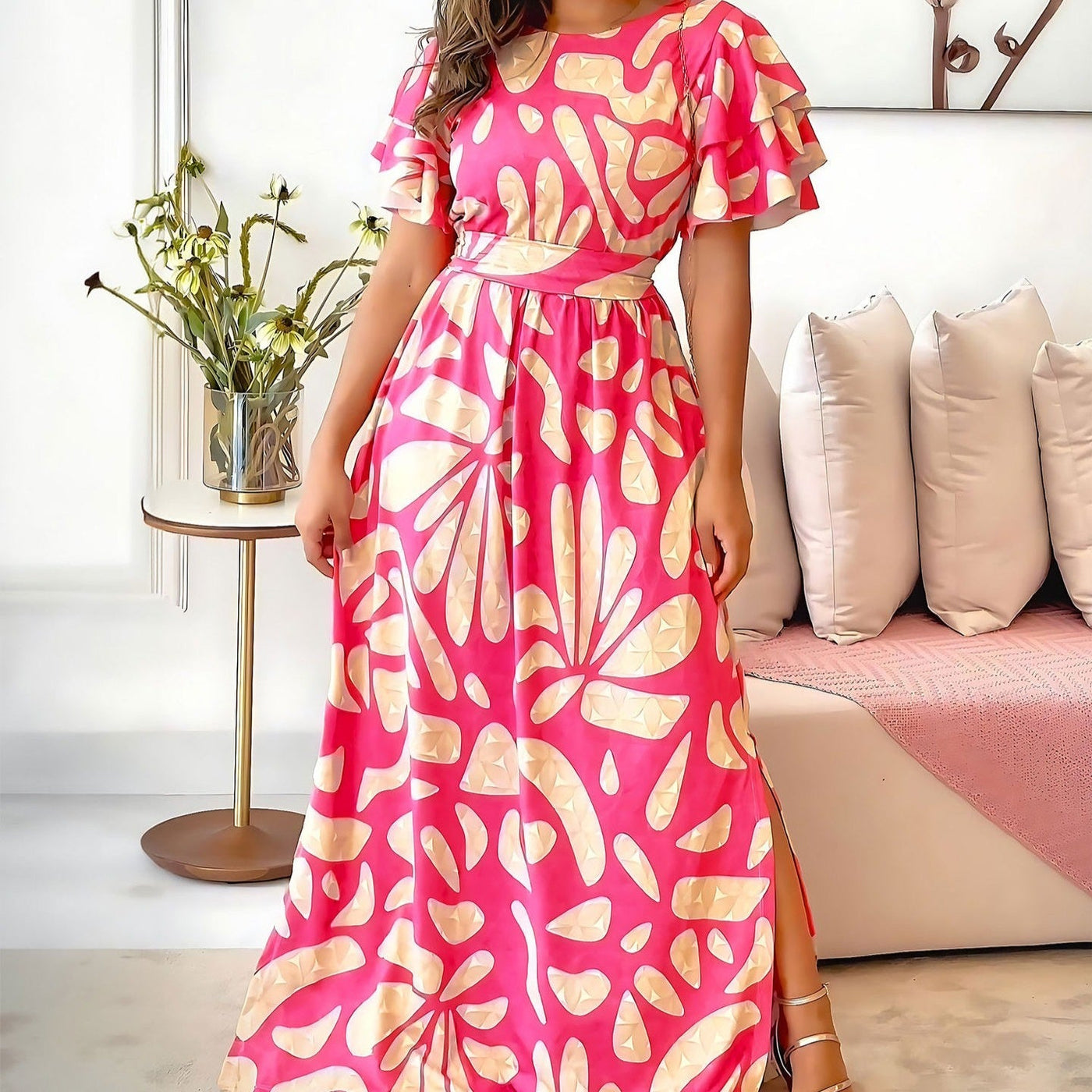 Vestido largo hombros descubiertos mujer - Adara