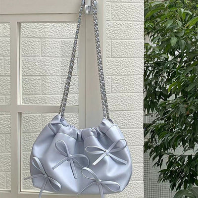 Bolso de Hombro Polipiel con Lazos Estilo Romántico - Léonie