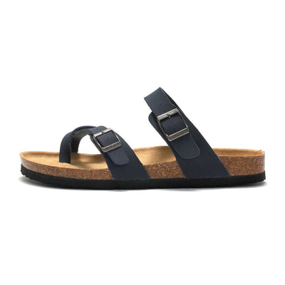 Sandalias mujer planas tiras cruzadas hebillas - Ninfa