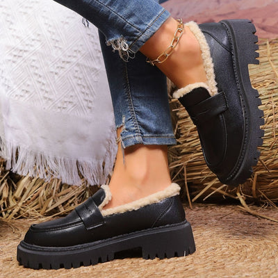 Mocasines con plataforma y forro cálido - Selia