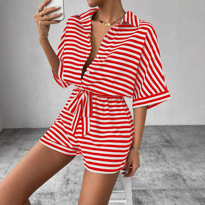 Mono corto camisero rayas horizontales - Brisa