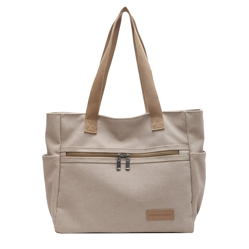 Bolso de Hombro de Lona Resistente Bolsillos Exteriores - Eliane
