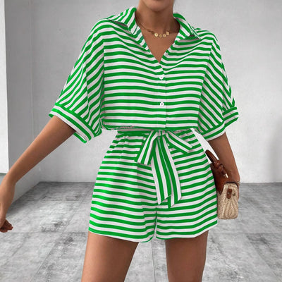 Mono corto camisero rayas horizontales - Brisa