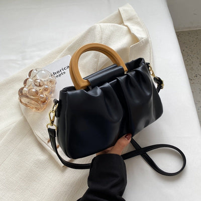 Bolso de mano para mujer efecto de piel fruncido estilo moderno - Amélie