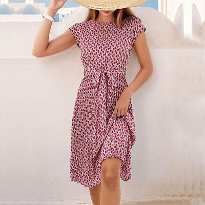Vestido midi para mujer estampado geométrico estilo fluido - Camila