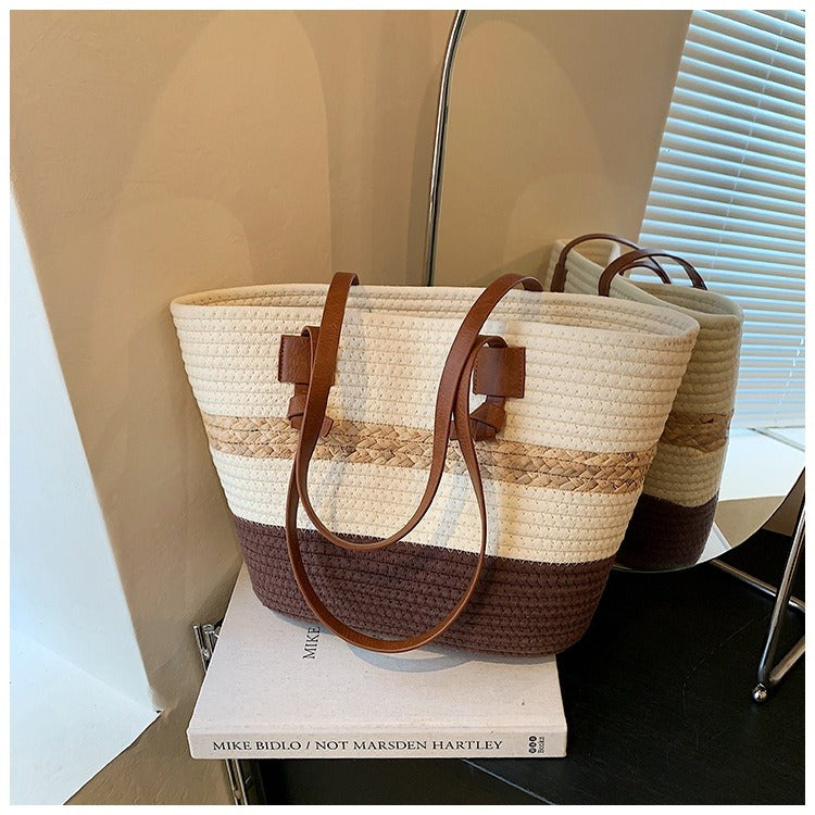 Bolso shopper para mujer tejido trenzado estilo veraniego - Loretta