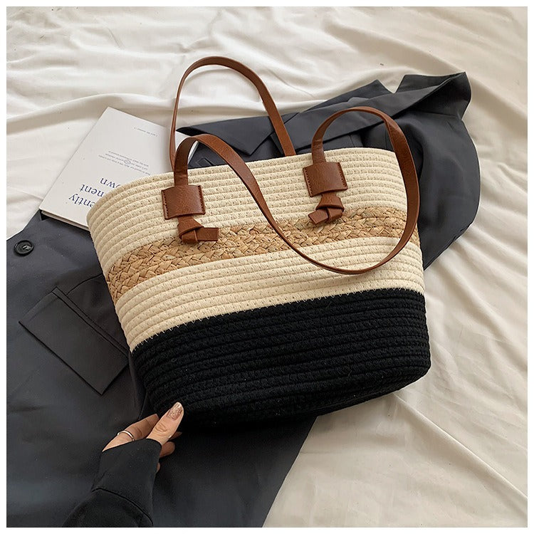 Bolso shopper para mujer tejido trenzado estilo veraniego - Loretta