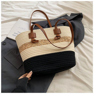 Bolso shopper para mujer tejido trenzado estilo veraniego - Loretta